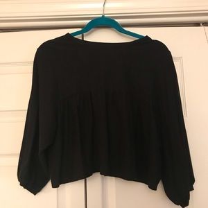 Black peplum cropped ZARA top